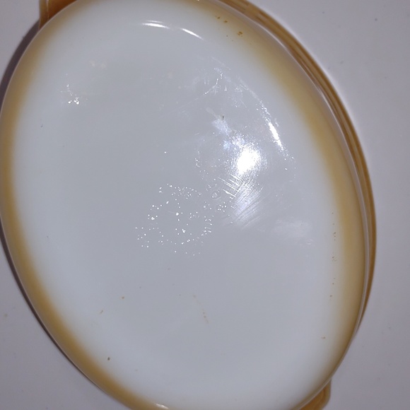 Vintage Fire King Anchor Hocking 467 Oval Casserole w/lid Copper Peach 11 - 2 qt - Picture 13 of 13